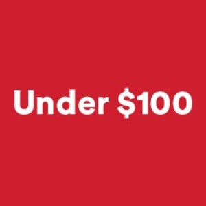 Red circle with "Under $100" printed on top